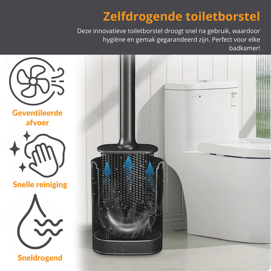 Siliconen Toiletborstelset Zwart | 2 Stuks