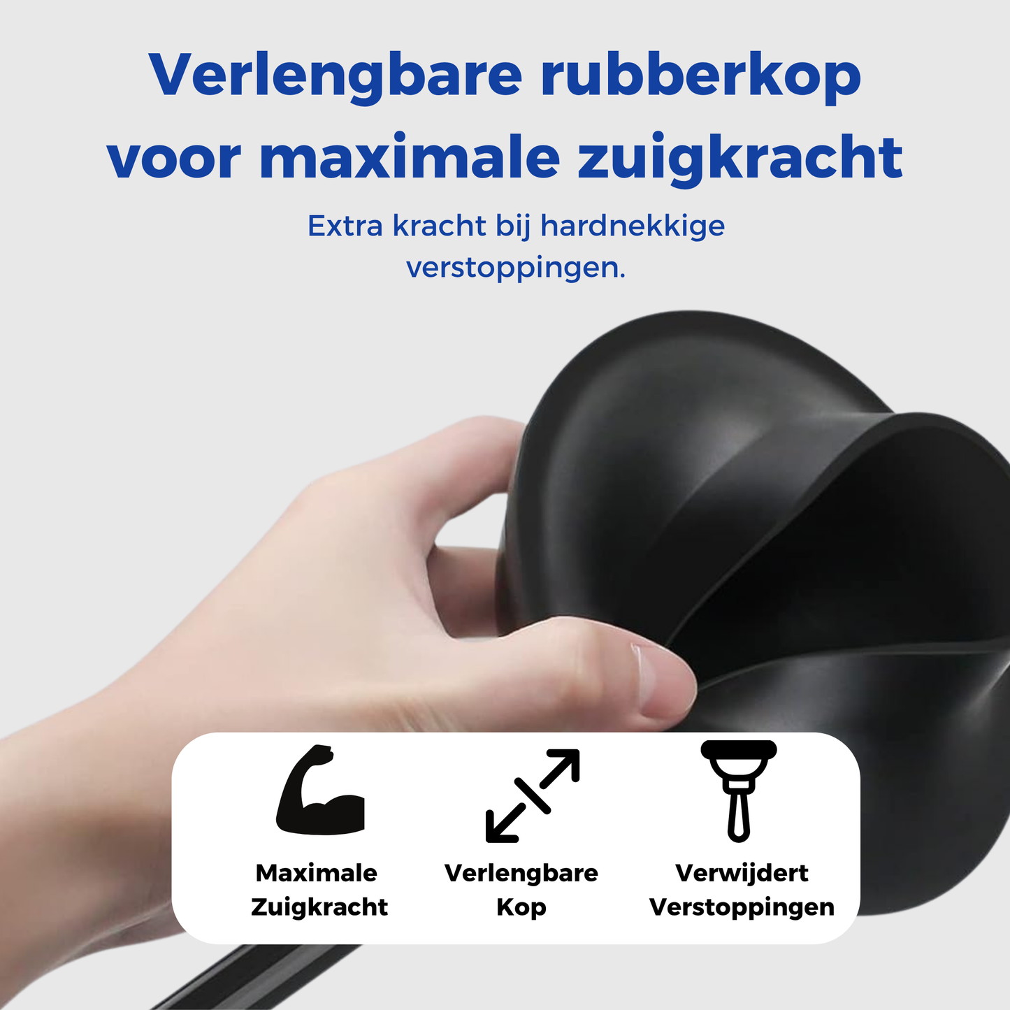 2-in-1 Toiletborstel & Ontstopper Zwart
