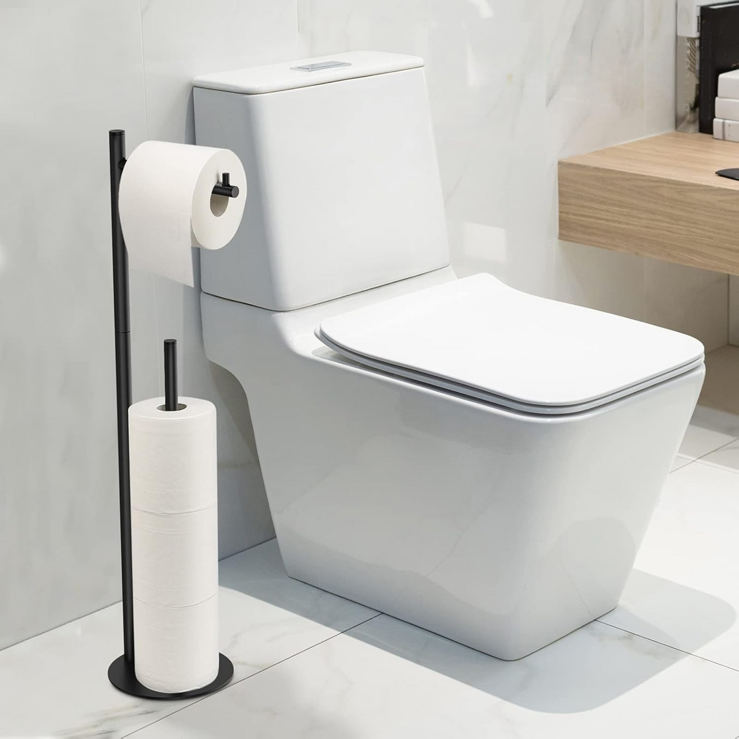 WC-Rolhouder Staand Zwart