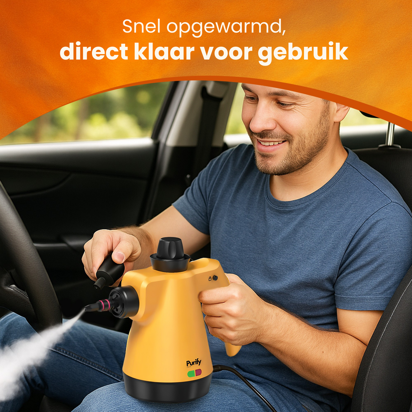 Purify Prime HSR-2200 - 12 Delige Stoomreiniger - Vlekkenreiniger, 4 meter Kabellengte