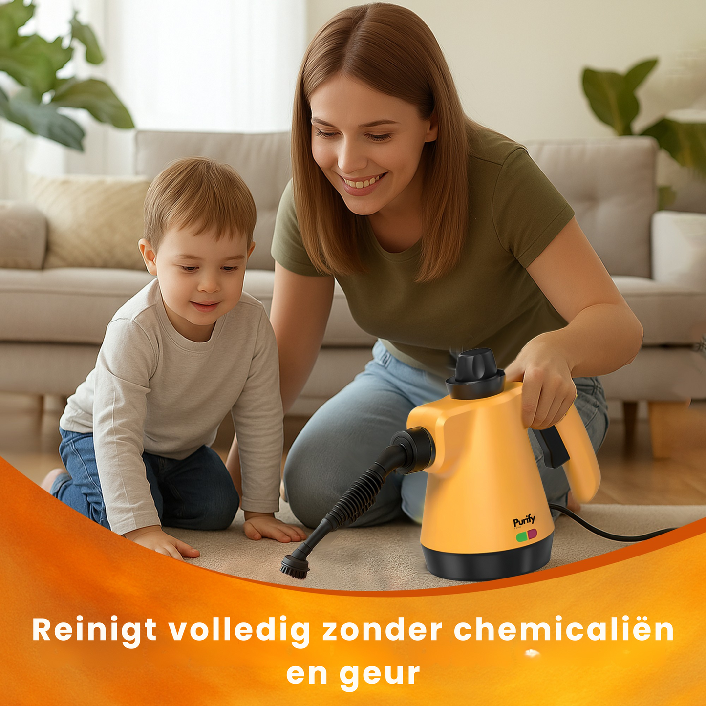 Purify Prime HSR-2200 - 12 Delige Stoomreiniger - Vlekkenreiniger, 4 meter Kabellengte