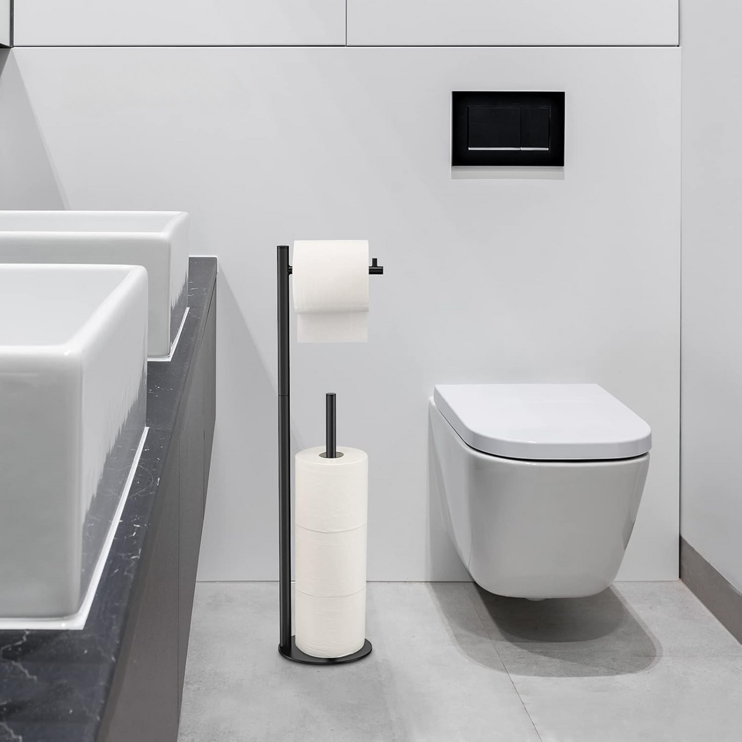 WC-Rolhouder Staand Zwart