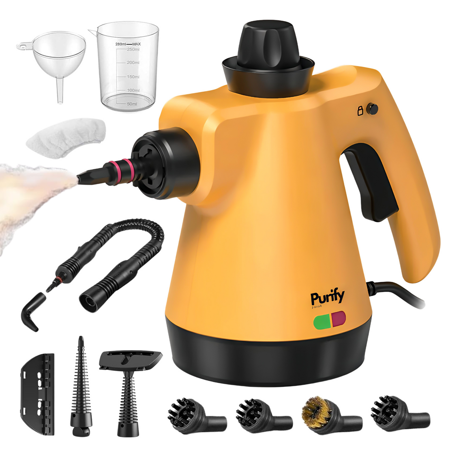 Purify Prime HSR-2200 - 12 Delige Stoomreiniger - Vlekkenreiniger, 4 meter Kabellengte